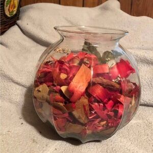 Glass Bowl with Red Potpourri